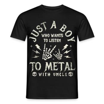 Metal Baby Boy mit Onkel Rock Baby - Männer T-Shirt - Schwarz - Vorne - AI Model Male 178 light (178cm)