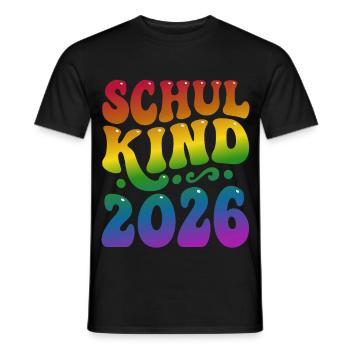 Schoolchild 2026 | Rainbow Style | School enrollment - Men's T-Shirt - black - Front - AI Model Male 178 light (178cm)