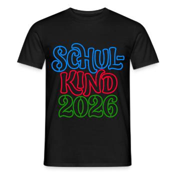 Schoolchild 2026 | Neon Optics | School enrollment - Men's T-Shirt - black - Front - AI Model Male 178 light (178cm)