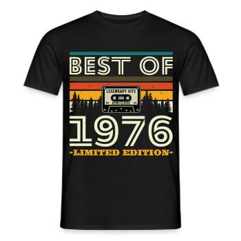1976 Vintage Rétro Cadeau D’anniversaire - T-shirt homme - noir - Devant - AI Model Male 178 light (178cm)