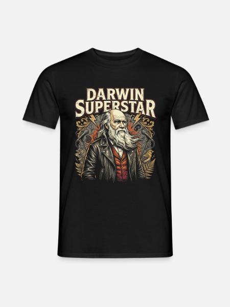 Darwin Superstar - Männer T-Shirt - Schwarz