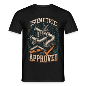 Ingénieur en tuyauterie Souillière Isométrique Approuvé - T-shirt homme - noir - Devant - AI Model Male 178 light (178cm)