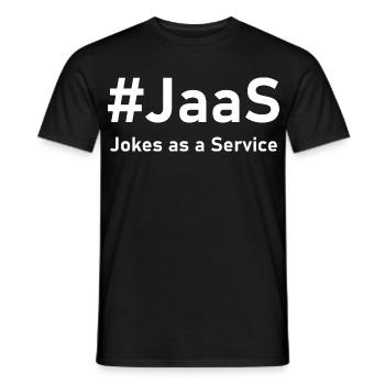 JaaS – Jokes as a Service | Lustiger IT-Spruch - Männer T-Shirt - Schwarz - Vorne - AI Model Male 178 light (178cm)