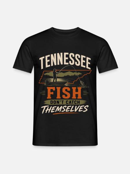 Tennessee Fischer Angler Fischfang See - Männer T-Shirt - Schwarz