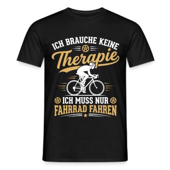 ich brauche keine therapie ich muss nur fahrrad - Männer T-Shirt - Schwarz - Vorne - AI Model Male 178 light (178cm)