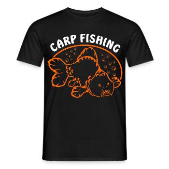 Fische_angeln_002_carp_fishing - T-shirt homme - noir - Devant - AI Model Male 178 light (178cm)