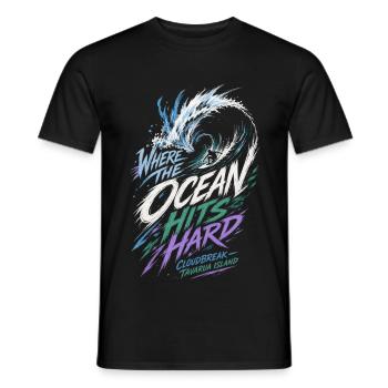 Cloudbreak Tavarua Surfing - Men's T-Shirt - black - Front - AI Model Male 178 light (178cm)