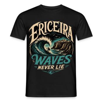 Ericeira Surfing - Men's T-Shirt - black - Front - AI Model Male 178 light (178cm)