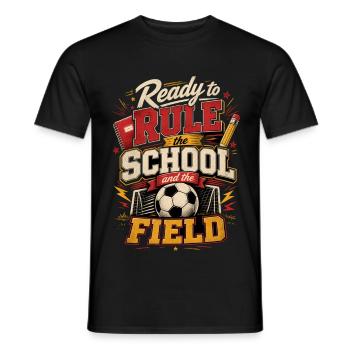 Einschulung Fußball - Männer T-Shirt - Schwarz - Vorne - AI Model Male 178 light (178cm)