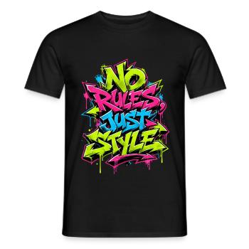 No Rules Just Style - Männer T-Shirt - Schwarz - Vorne - AI Model Male 178 light (178cm)