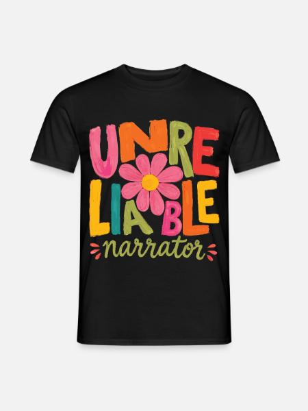 Unzuverlässiger Erzähler, Buchliebhaber, Autor - Männer T-Shirt - Schwarz