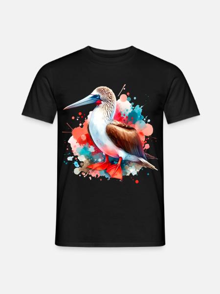Rotfusstölpel Motiv - Männer T-Shirt - Schwarz