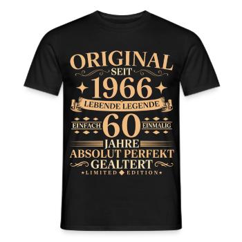 Original 1966 Perfekt gealtert 60. Geburtstag - Männer T-Shirt - Schwarz - Vorne - AI Model Male 178 light (178cm)