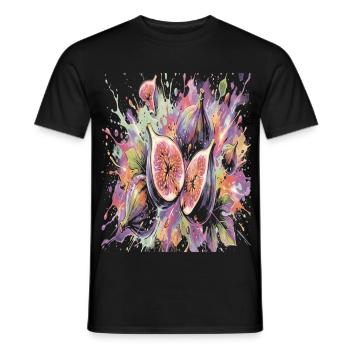 Lila Feige Exotische Frucht-Spritzkunst - Männer T-Shirt - Schwarz - Vorne - AI Model Male 178 light (178cm)