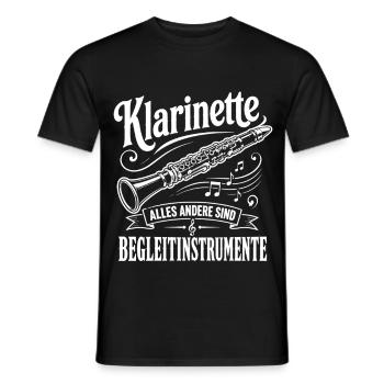 Klarinette | alles andere sind Begleitinstrumente - Männer T-Shirt - Schwarz - Vorne - AI Model Male 178 light (178cm)