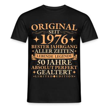 50. Geburtstag Lebende Legende Baujahr 1976 - Männer T-Shirt - Schwarz - Vorne - AI Model Male 178 light (178cm)