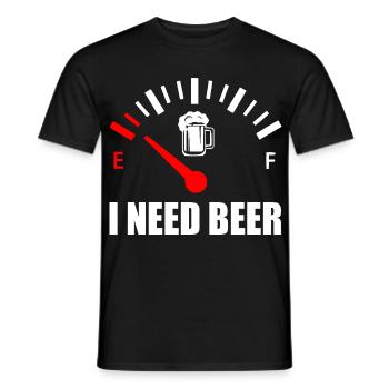 I need beer - Männer T-Shirt - Schwarz - Vorne - AI Model Male 178 light (178cm)