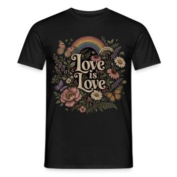 Love Is Love Shirt Geschenk für LGBTQ & Pride Fans - Männer T-Shirt - Schwarz - Vorne - AI Model Male 178 light (178cm)
