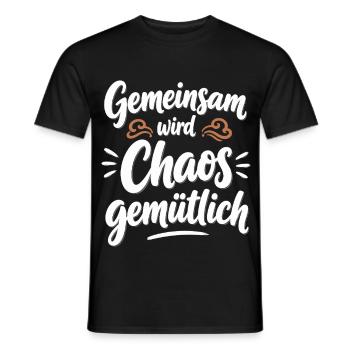 Gemeinsam wird Chaos gemütlich – Zusammenhalt - Männer T-Shirt - Schwarz - Vorne - AI Model Male 178 light (178cm)