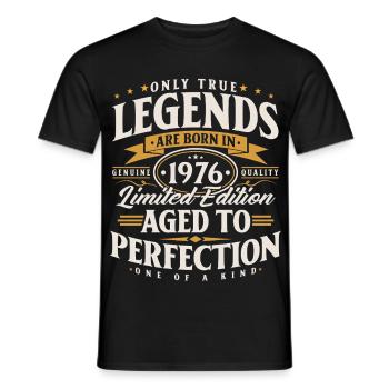 1976 Jahrgang geboren Geburtstag Vintage Geschenk - Männer T-Shirt - Schwarz - Vorne - AI Model Male 178 light (178cm)