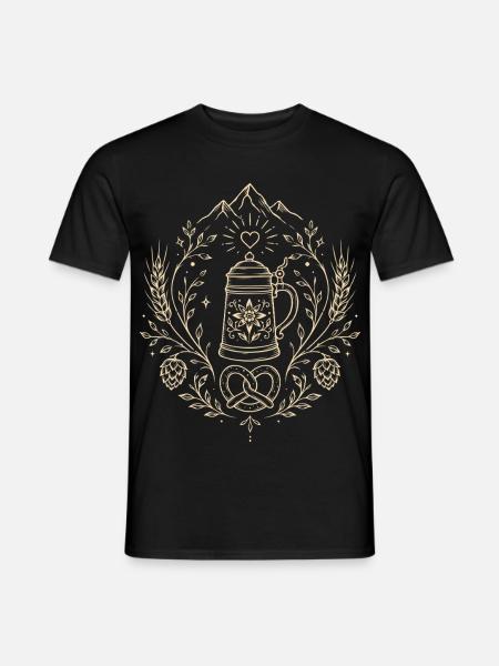 Bierkrug – Bierfest im Oktober Motiv - Männer T-Shirt - Schwarz