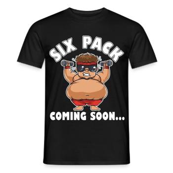 Sixpack Coming Soon – Lustiger Bodybuilder - Männer T-Shirt - Schwarz - Vorne - AI Model Male 178 light (178cm)