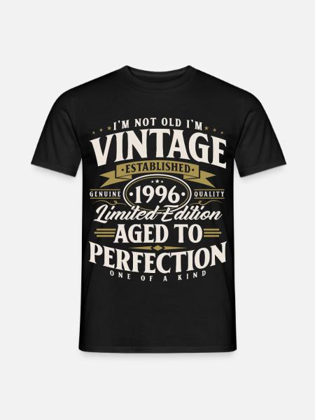 1996 Jahrgang Geburtstag Vintage Retro Geschenk - Männer T-Shirt - Schwarz