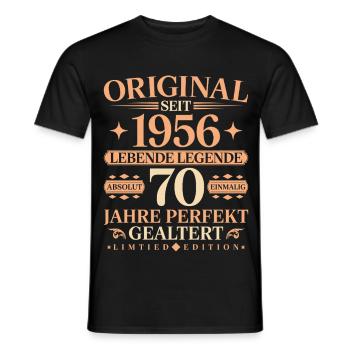 1956 Jahrgang Original Vintage 70. Geburtstag - Männer T-Shirt - Schwarz - Vorne - AI Model Male 178 light (178cm)