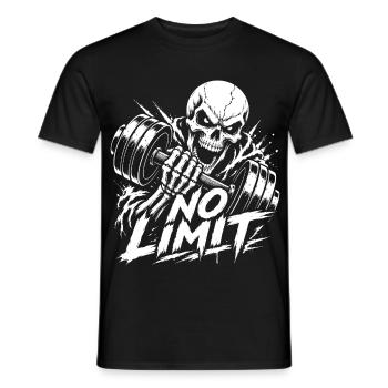 No Limit Skull Gym Bodybuilding - Männer T-Shirt - Schwarz - Vorne - AI Model Male 178 light (178cm)
