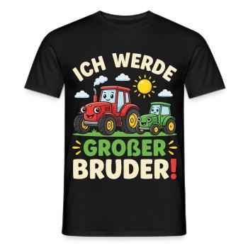 Ich Werde Grosser Bruder Traktor - Männer T-Shirt - Schwarz - Vorne - AI Model Male 178 light (178cm)