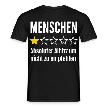 Menschen 1 Stern Absoluter Albtraum Spruch - Männer T-Shirt - Schwarz - Vorne - AI Model Male 178 light (178cm)