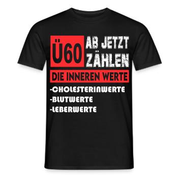 60 Jahre Innere Werte Cholesterin Blutwerte - Männer T-Shirt - Schwarz - Vorne - AI Model Male 178 light (178cm)
