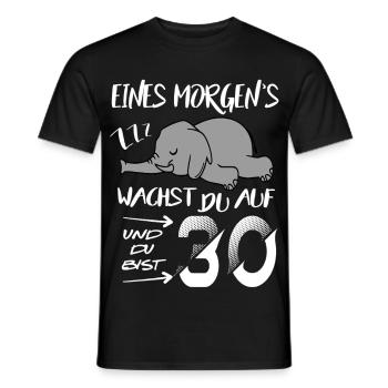30 Jahre Elefant wacht auf ZZZ Schlafen Geburtstag - Männer T-Shirt - Schwarz - Vorne - AI Model Male 178 light (178cm)