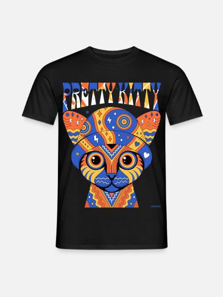 Pretty Kitty Paisley Hut-Katzen-T-Shirt. - Männer T-Shirt - Schwarz