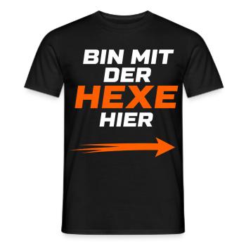 Bin mit der Hexe hier - Männer T-Shirt - Schwarz - Vorne - AI Model Male 178 light (178cm)