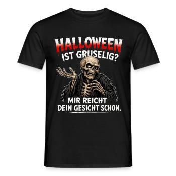 Halloween Skelett Grim Reaper Spruch - Männer T-Shirt - Schwarz - Vorne - AI Model Male 178 light (178cm)