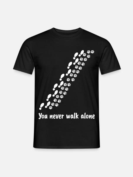 You Never Walk Alone Pfotenabdrücke - Männer T-Shirt - Schwarz
