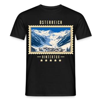 Österreich Hintertux Winter Vintage Reisemarke - Männer T-Shirt - Schwarz - Vorne - AI Model Male 178 light (178cm)