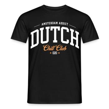 Amsterdam Addict Dutch Chill Club - Männer T-Shirt - Schwarz - Vorne - AI Model Male 178 light (178cm)