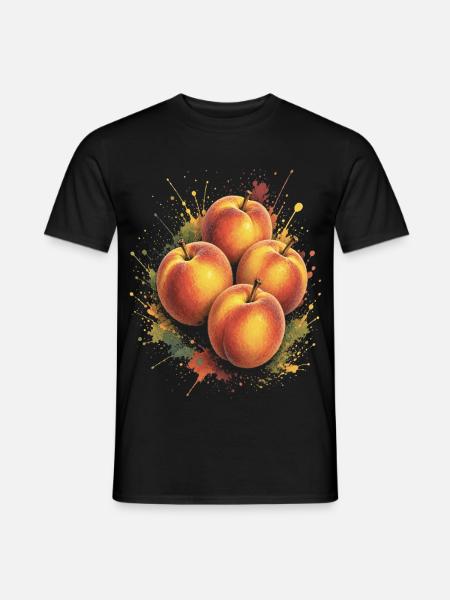 Pfirsichfrüchte Sommer Spritzkunst - Männer T-Shirt - Schwarz