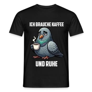 Ich Brauche Kaffee und Ruhe Taube Taubenliebhaber - Männer T-Shirt - Schwarz - Vorne - AI Model Male 178 light (178cm)