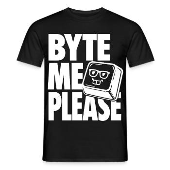 Byte Me Please – Computer Nerd Wortspiel - Männer T-Shirt - Schwarz - Vorne - AI Model Male 178 light (178cm)