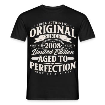 Original 2008 Jahrgang Geburtstag Vintage Retro - Männer T-Shirt - Schwarz - Vorne - AI Model Male 178 light (178cm)