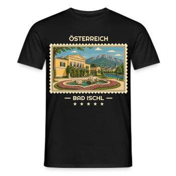 Österreich Bad Ischl Vintage Reisemarke - Männer T-Shirt - Schwarz - Vorne - AI Model Male 178 light (178cm)