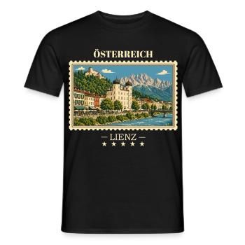 Österreich Lienz Vintage Reisemarke - Männer T-Shirt - Schwarz - Vorne - AI Model Male 178 light (178cm)