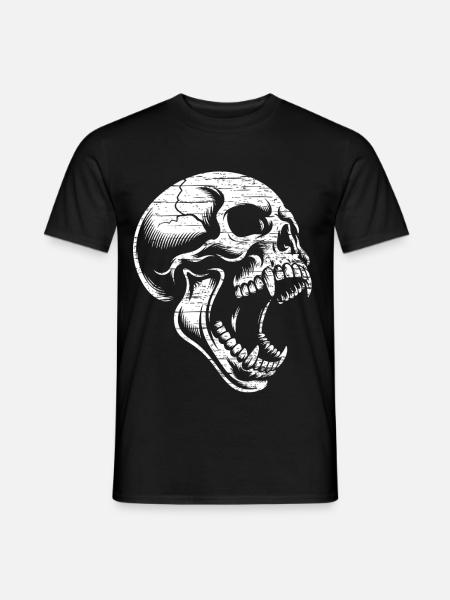 Angry Skull - Männer T-Shirt - Schwarz