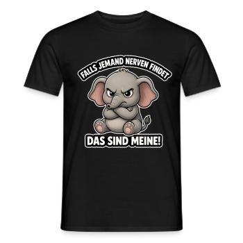 Wütendes Elefantenbaby Spruch - Männer T-Shirt - Schwarz - Vorne - AI Model Male 178 light (178cm)