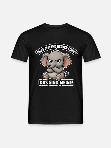 Wütendes Elefantenbaby Spruch - Männer T-Shirt - Schwarz