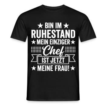 Ich bin im Ruhestand mein Chef ist meine Frau - Männer T-Shirt - Schwarz - Vorne - AI Model Male 178 light (178cm)