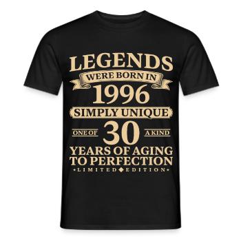 Vintage 1996 Jahrgang 30th Birthday Geschenk - Männer T-Shirt - Schwarz - Vorne - AI Model Male 178 light (178cm)